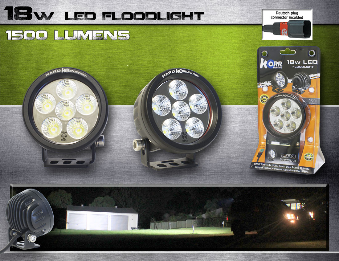 18W LED Floodlight - Round - Kanga Mini Loaders